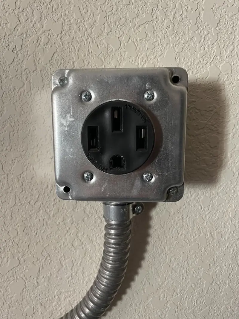 NEMA 14-50 outlet installed for Electrical Panel Upgrade in Becker